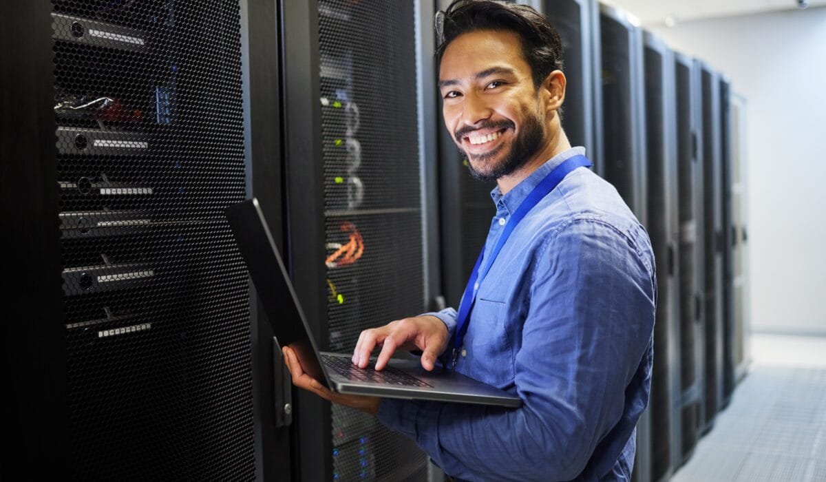 Man,,Engineering,Computer,And,Server,Room,,Data,Center,And,Portrait